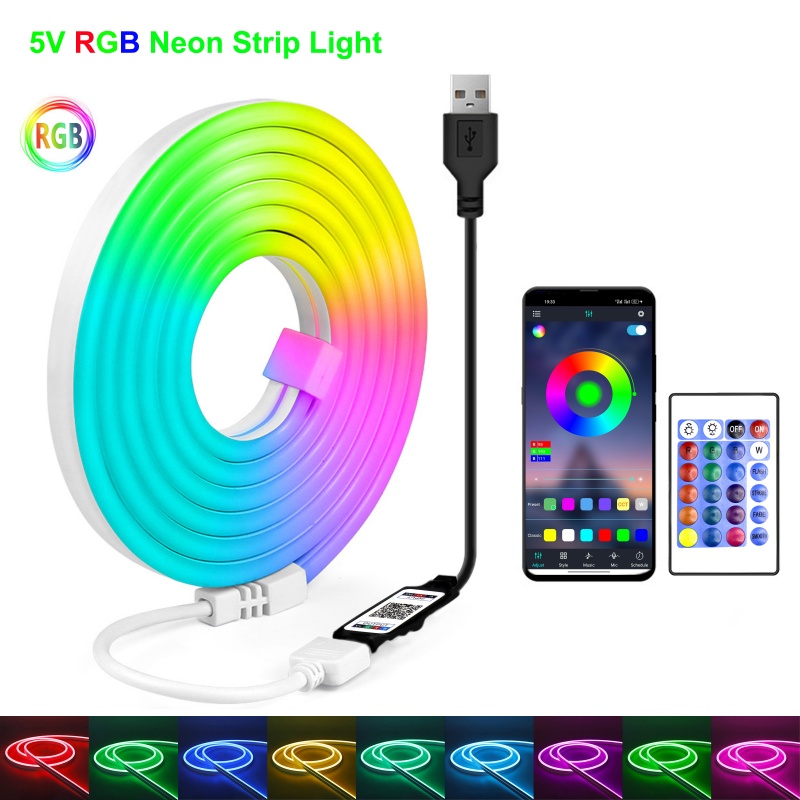 Outdoor Lighting No Wiring - RGB LED النيون قطاع 5 فولت