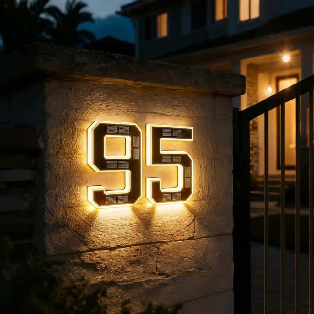 Outdoor Lighting For Front Of House - لافتة عنوان شمسية جديدة مع إضاءة