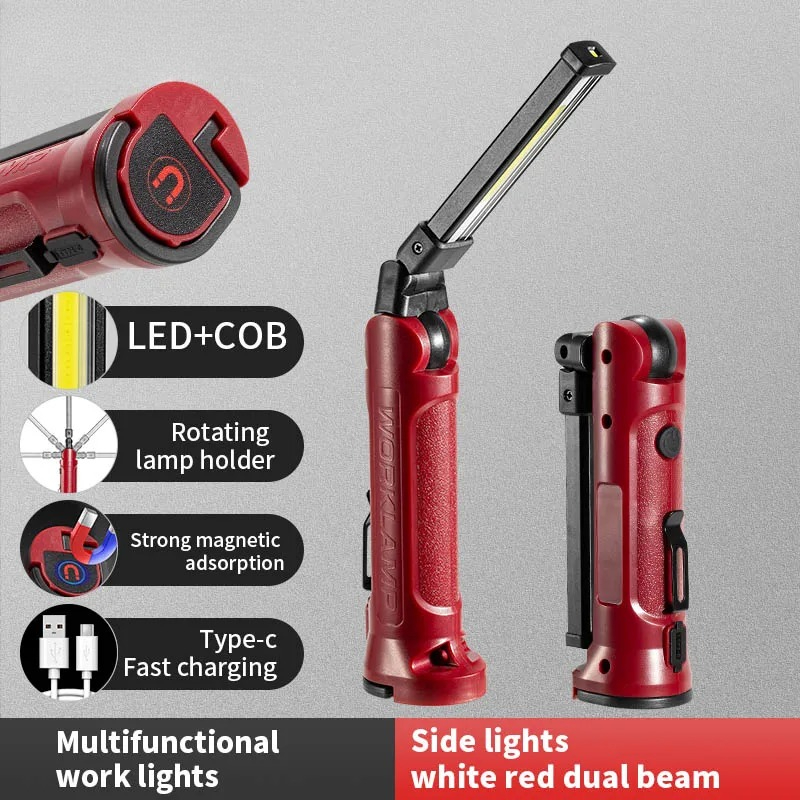 Outdoor Lighting Hooks - مصباح عمل LED قابل لإعادة الشحن