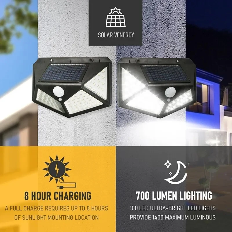 Halo Outdoor Lighting - 100Led مصباح للطاقة الشمسية متعدد الوظائف