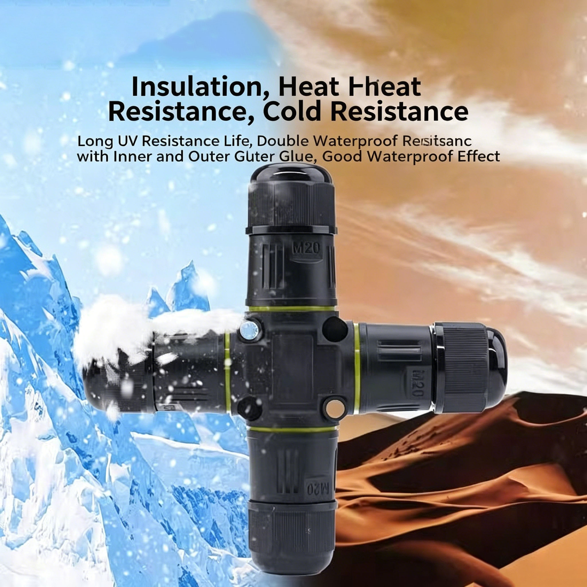 Outdoor Lighting Junction - موصل كهربائي مقاوم للماء IP68 رباعي