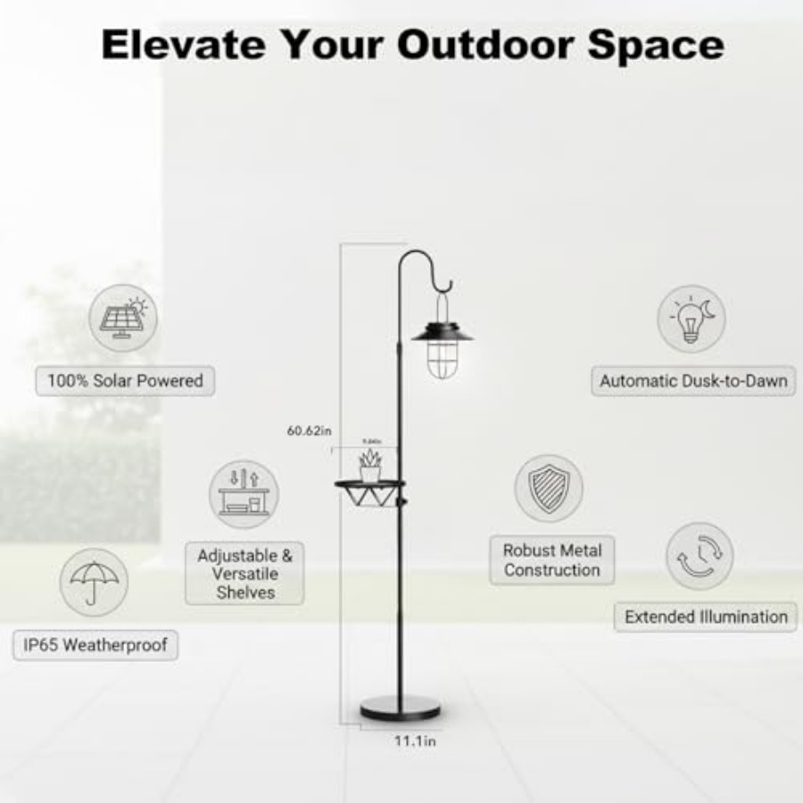 مصباح أرضي يعمل بالطاقة الشمسي - مراجعة Outdoor Lighting Hooks وسعره