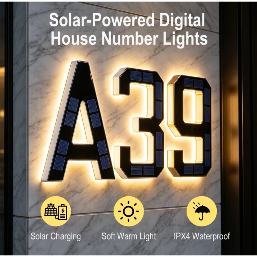 لافتة رقم المنزل بالطاقة الشمس - مراجعة Outdoor Lighting For Front Of House وسعره