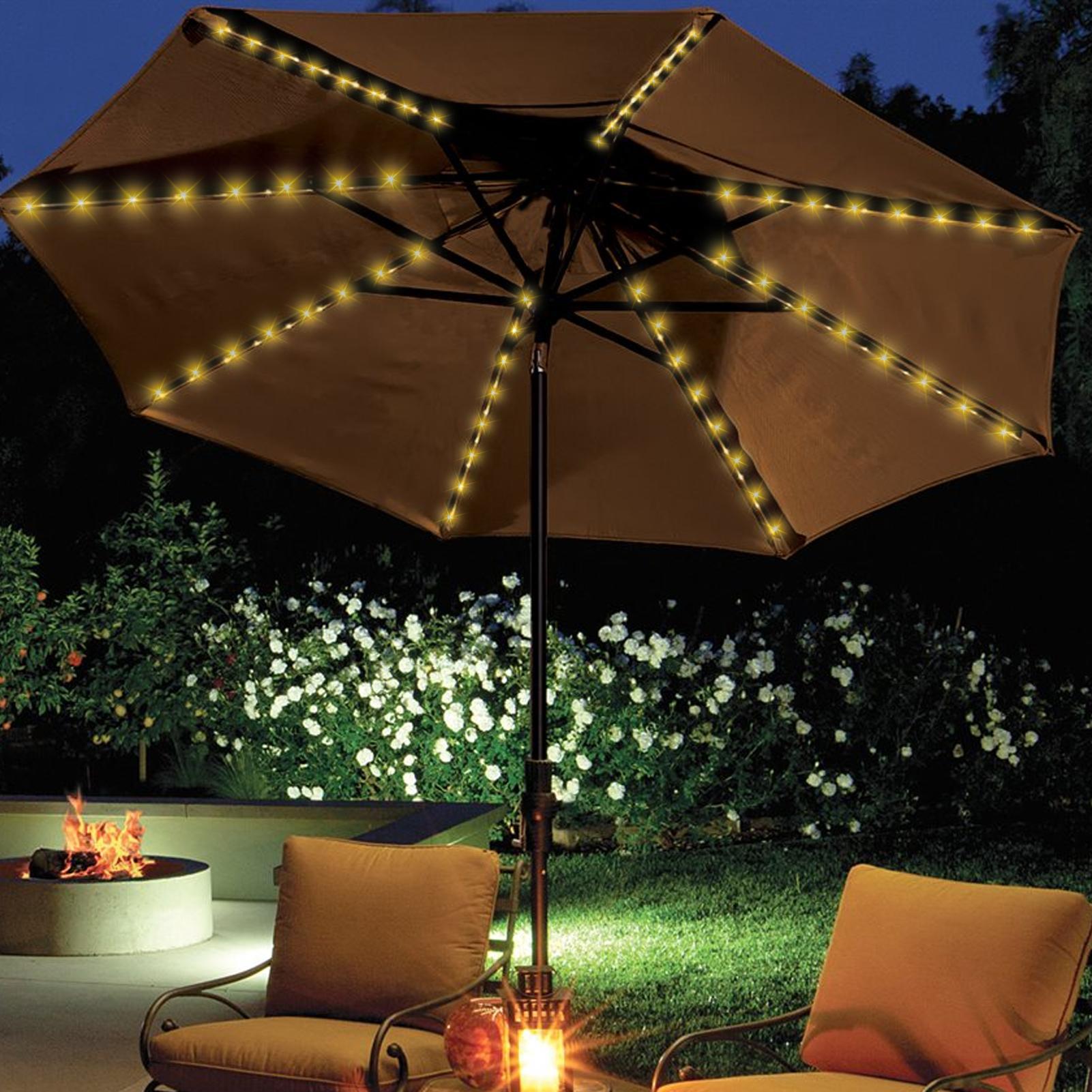 مصباح شمسي على شكل مظلة مع 104 - مراجعة Halo Outdoor Lighting وسعره