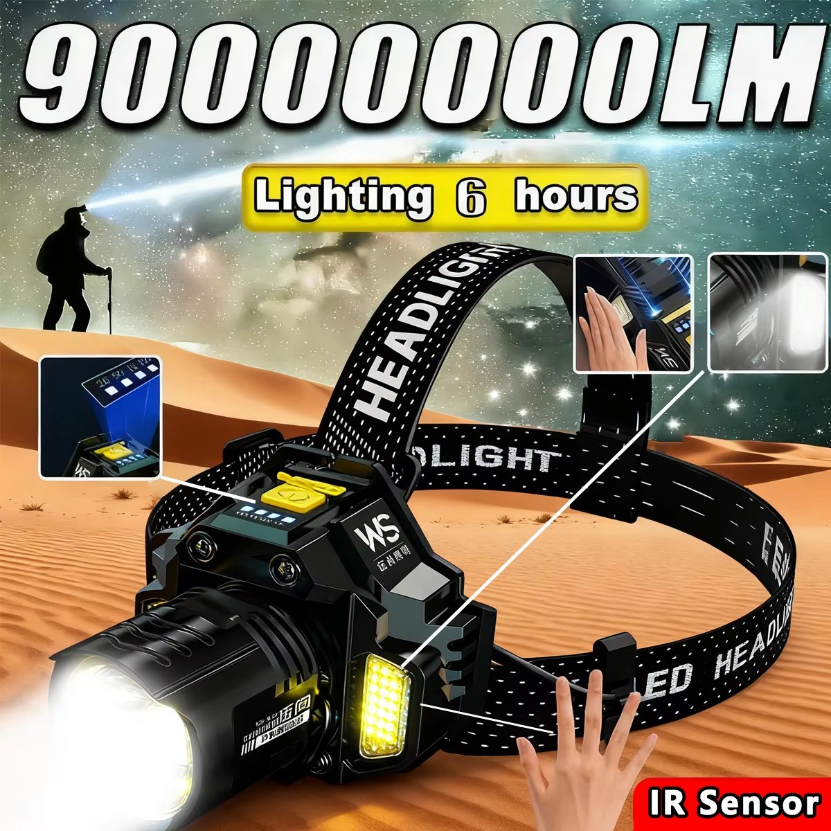 مصباح رأس LED قوي قابل لإعادة  - مراجعة Outdoor Lighting Sensor وسعره