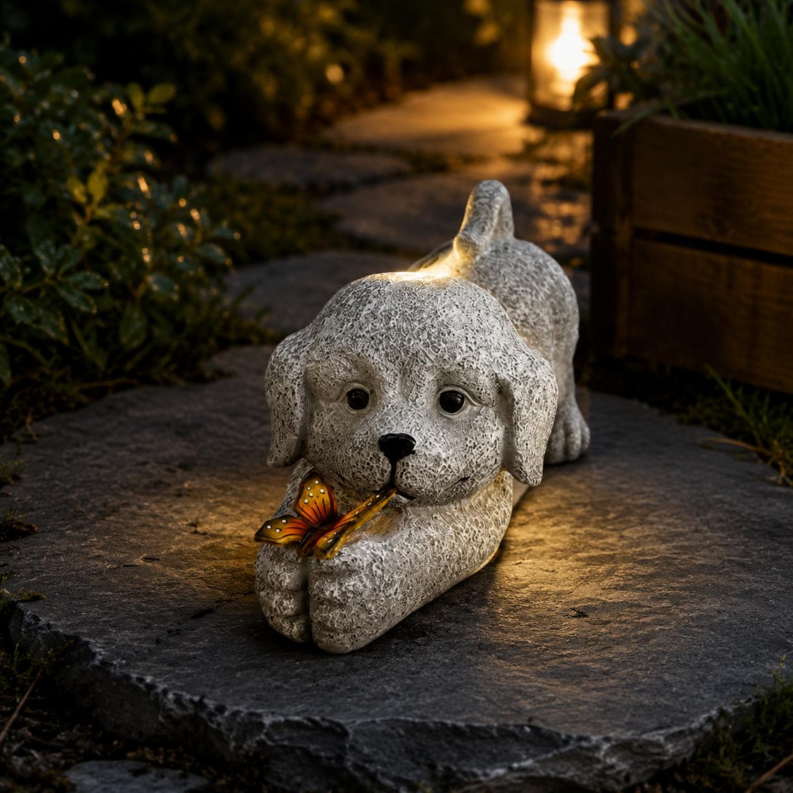تمثال كلب يعمل بالطاقة الشمسية - مراجعة Outdoor Lighting No Wiring وسعره