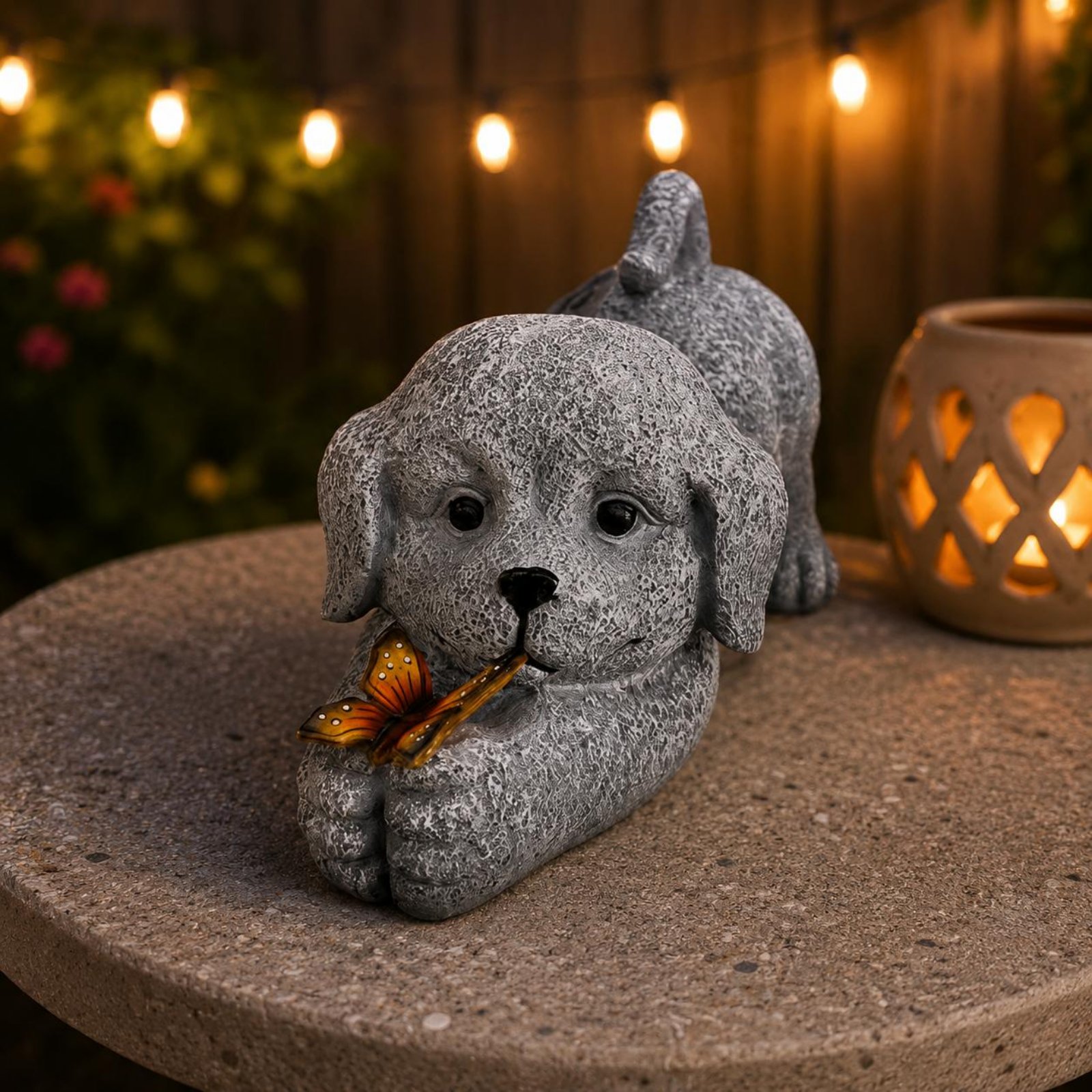تمثال كلب يعمل بالطاقة الشمسية - مراجعة Outdoor Lighting No Wiring وسعره